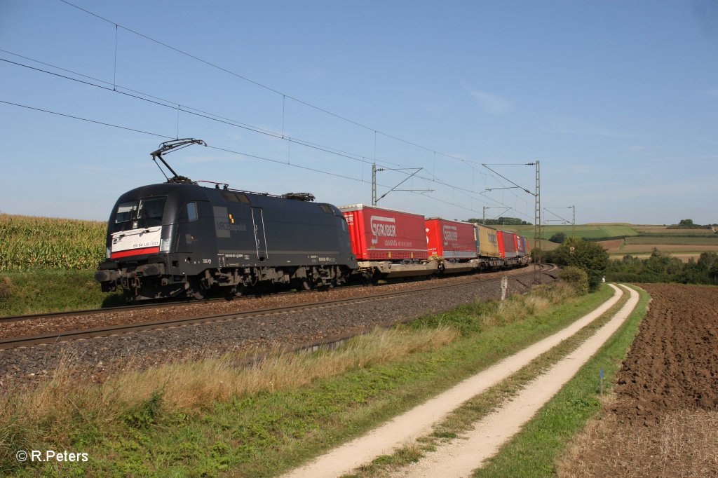 ES64 U2 037 mit dem Transped bei Einfahrt in Treuchtlingen. 16.09.11