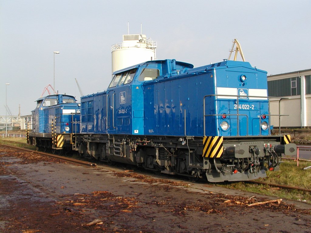 Frisch untersucht zeigt sich die Press 204 022 am 06.01.2007 im Seehafen Rostock.