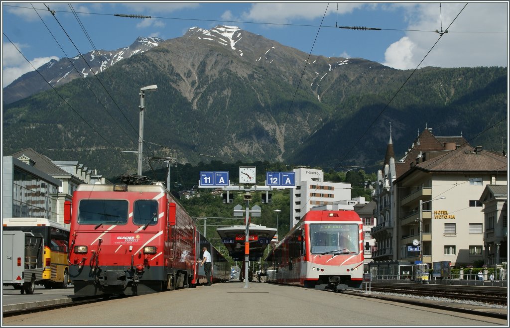 Glacier Expess und Komet nach Zermatt in Brig.
28. Mai 2012