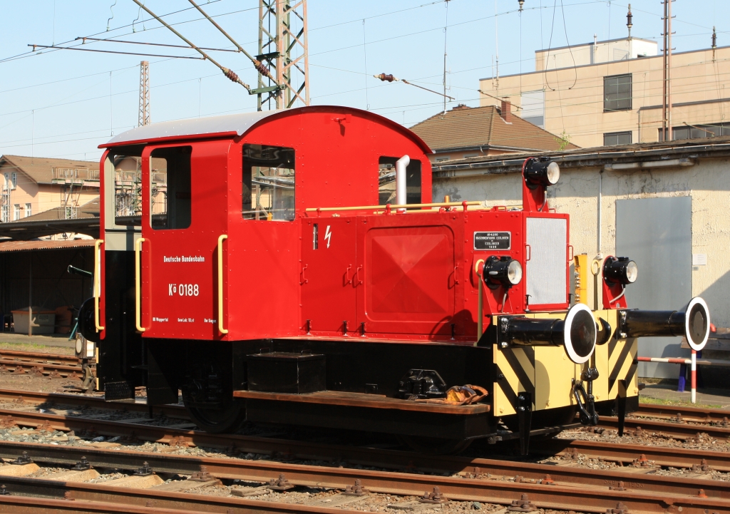 K 0188 (ex 311 188) am 23.04.2011 im Sdwestflische Eisenbahnmuseum in Siegen. Die Lok wurde 1935 bei der Maschinenfabrik Esslingen mit der Fabriknummer 4290 gebaut.