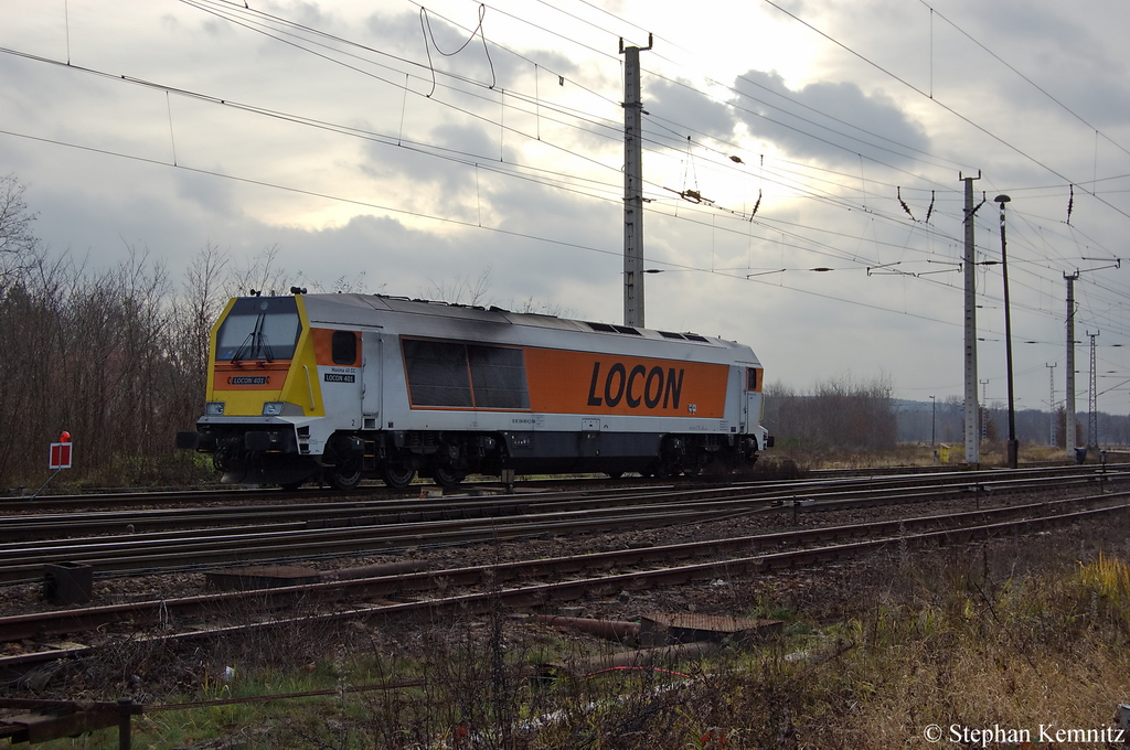 LOCON 401 (264 005-0) der LOCON LOGISTIK & CONSULTING AKTIENGESELLSCHAFT steht in Calau(Niederlausitz) und wartet auf neue Aufgaben. 26.11.2011