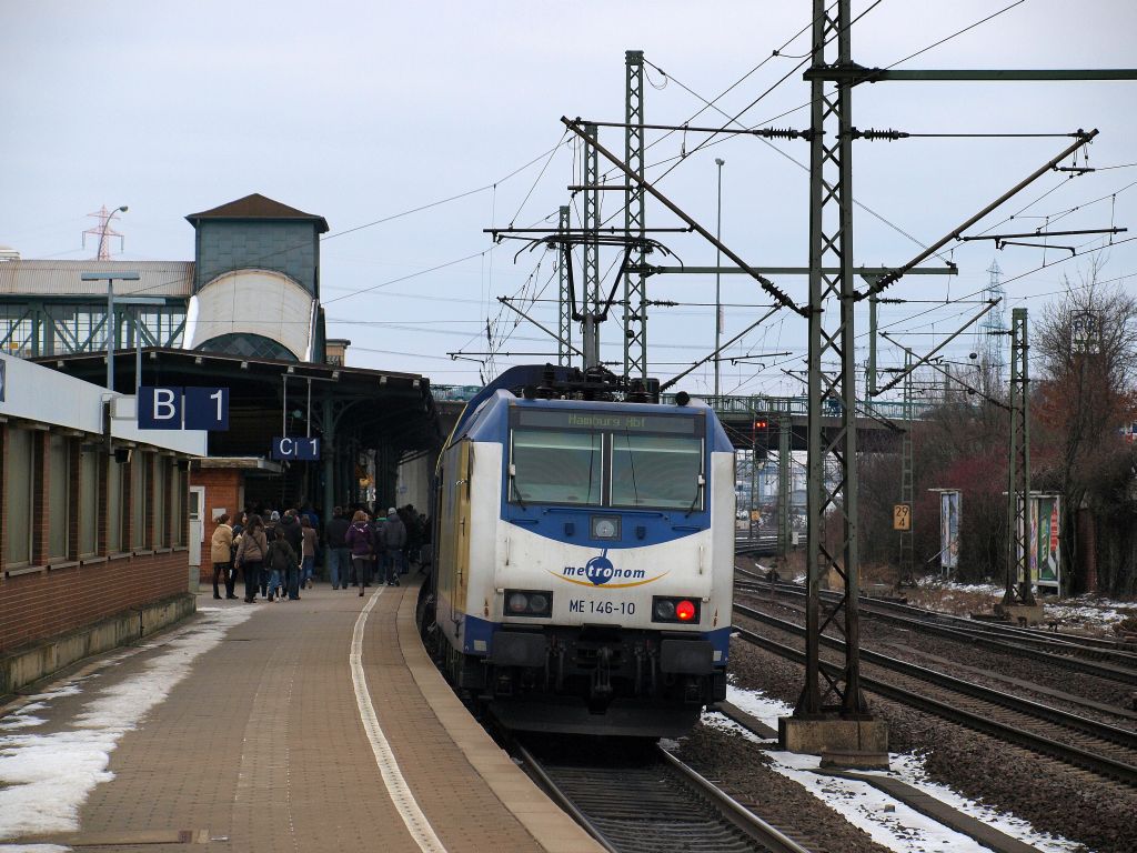 ME 146-10 brachte einen ME nach Hamburg Hbf nach Hamburg-Harburg am 19.2.