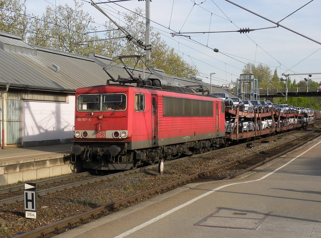 Mit einem Autotransportzug in Ludwigsburg