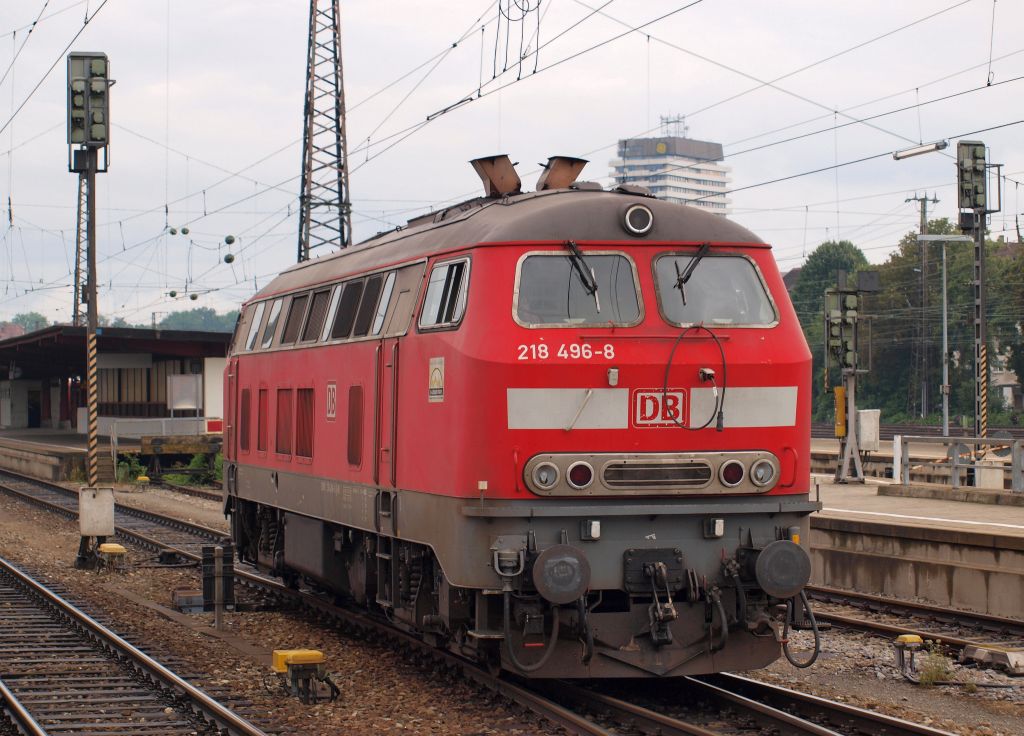 Nachdem 218 496-8 den IRE 4223 nach Ulm von Stuttgart Hbf gebracht hat fuhr sie in das BW um eine kleine Pause zu machen.