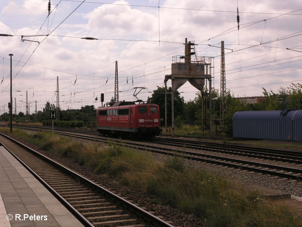 Nachschuss von 152 063-5 in Frankfurt/Oder. 15.07.08