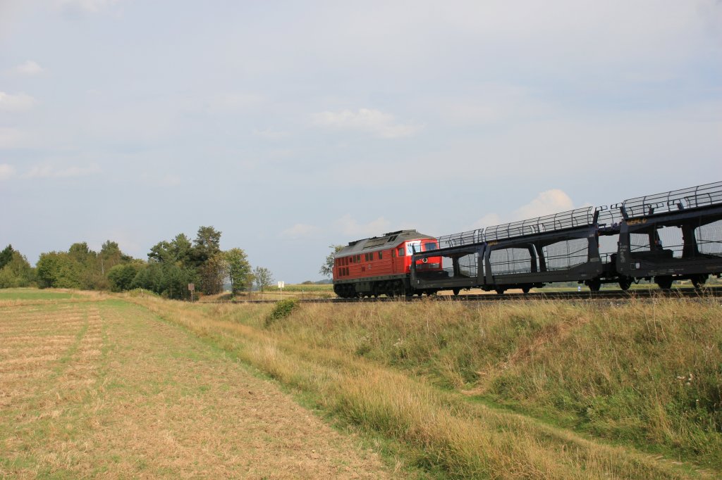 Nachschuss von 232 262-6 mit dem 49997 bei Waldershof. 11.09.12