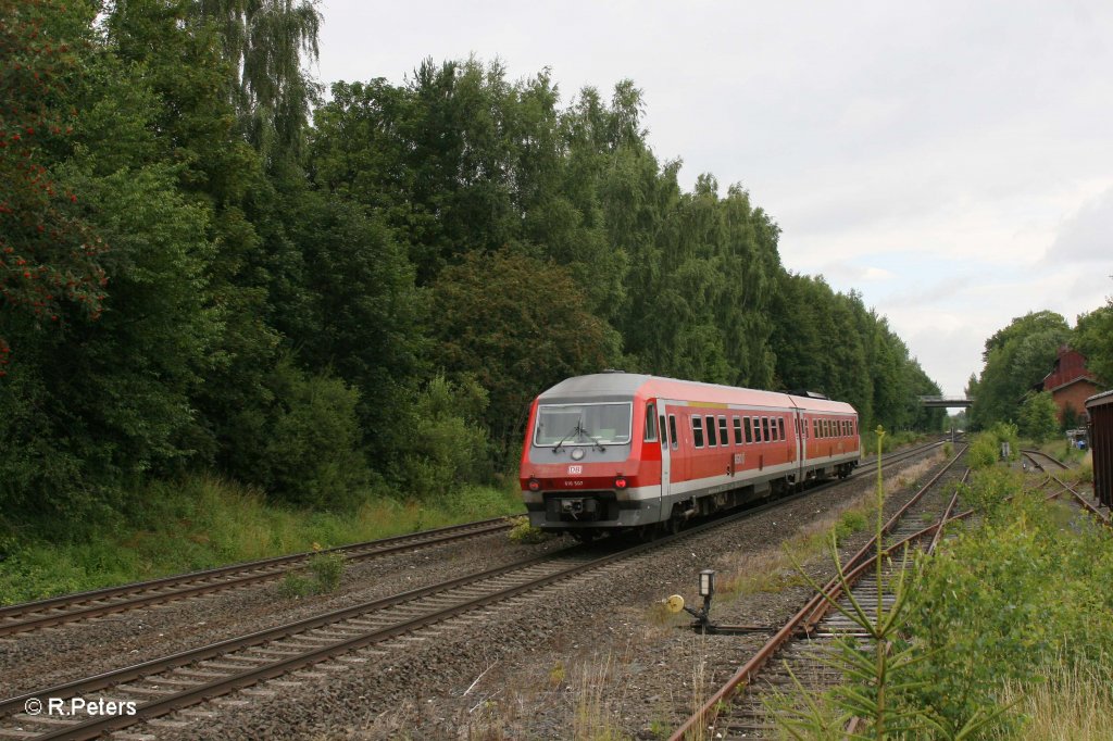 Nachschuss von 610 007-6 in Waldershof. 24.07.11