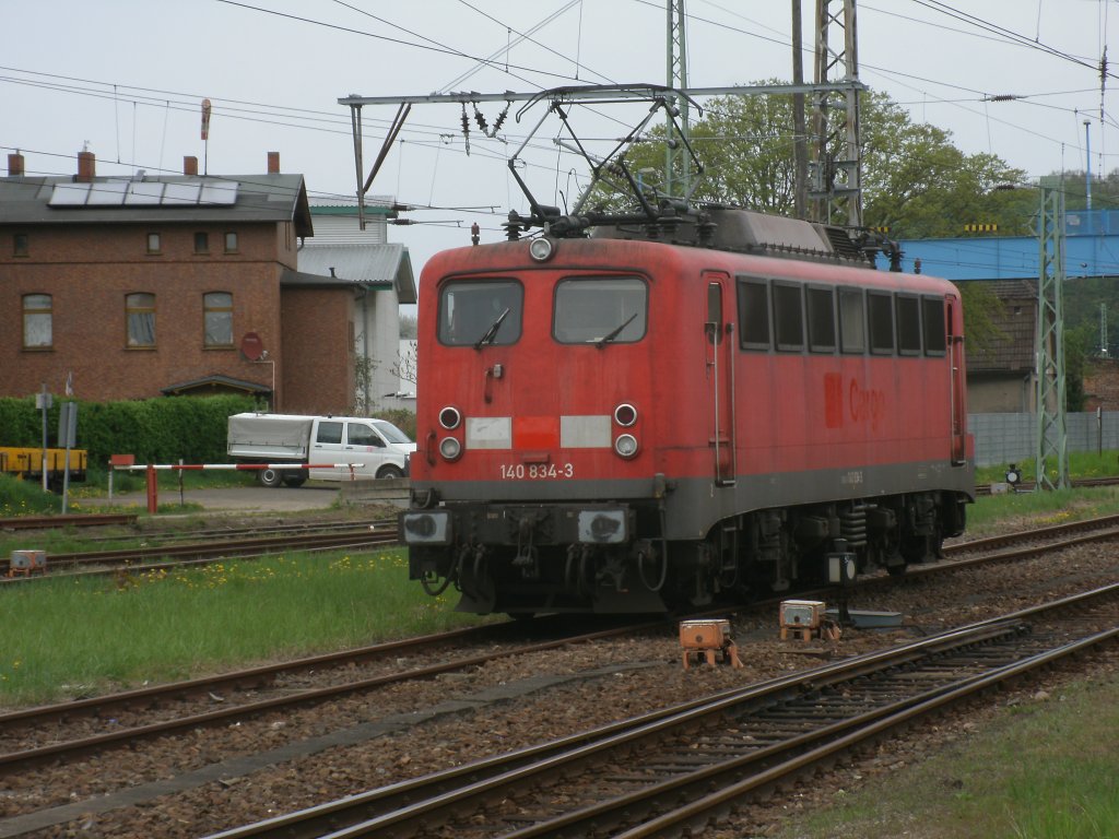 Noch in den DB Farben zeigte sich 140 834,am 11.Mai 2013,in Bergen/R�gen.Die wird demn�chst in den PRESS Farben unterwegs sein.