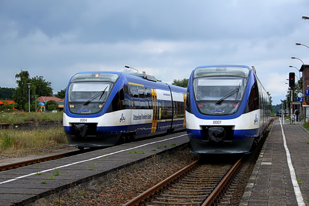 Ostseeland Verkehr 643 111 und 643 114 am 17.07.12 in Torgelow