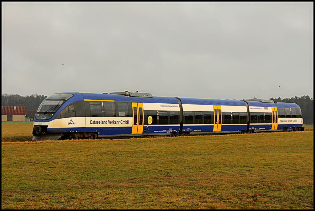 Ostseeland Verkehr GmbH VT 0003 als OLA 79802 von Ueckermnde Stadthafen nach Btzow am 07.01.13 in Torgelow