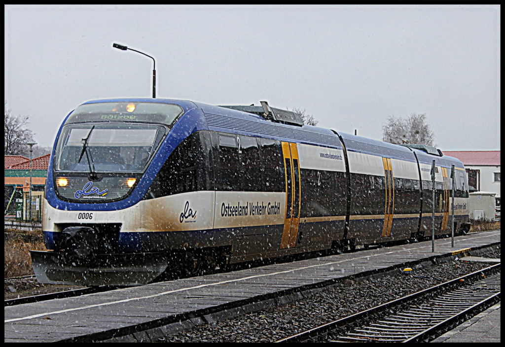 Ostseeland Verkehr GmbH VT 0006 als OLA 79806 nach Btzow am 10.01.13 in Torgelow