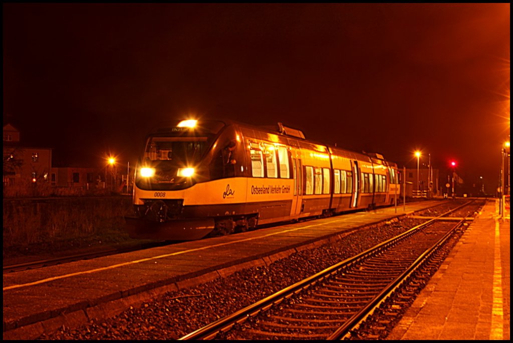 Ostseeland Verkehr GmbH VT 0008 als OLA 79814 nach Btzow am 06.01.13 in Torgelow