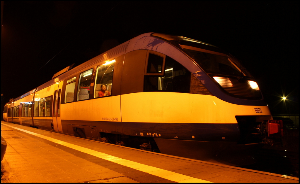 Ostseeland Verkehr GmbH VT 0013 als OLA 79809 nach Ueckermnde Stadthafen am 08.01.13 in Pasewalk