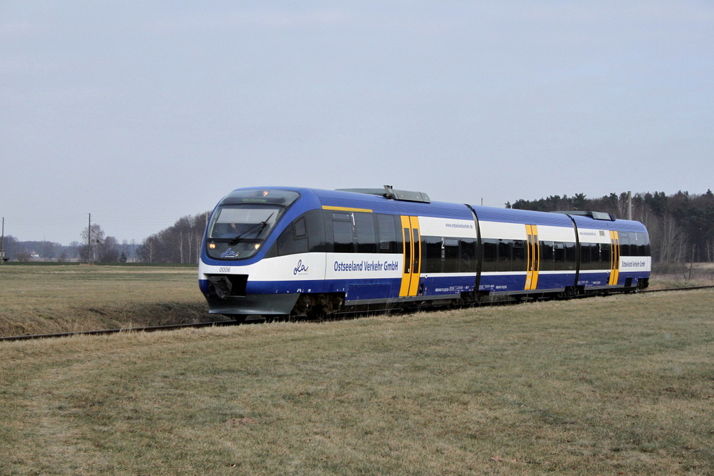 Ostseeland Verkehr VT 0006 als OLA nach Btzow am 02.02.12 in Torgelow