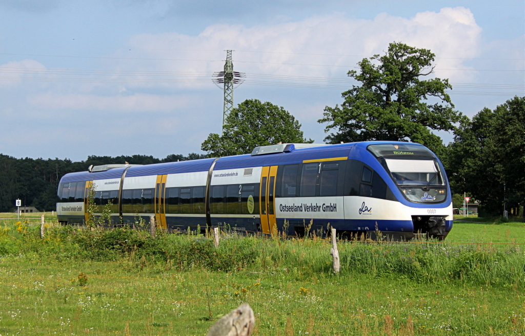 Ostseeland Verkehr VT 0007 als OLA nach Btzow am 25.08.12 in Torgelow