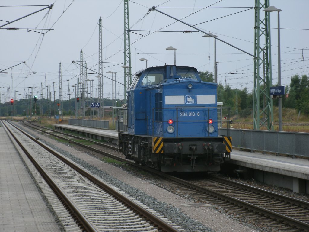 PRESS 204 010-6,am 26.Juli 2013,hatte in Bergen/R�gen Ausfahrt Richtung Stralsund.