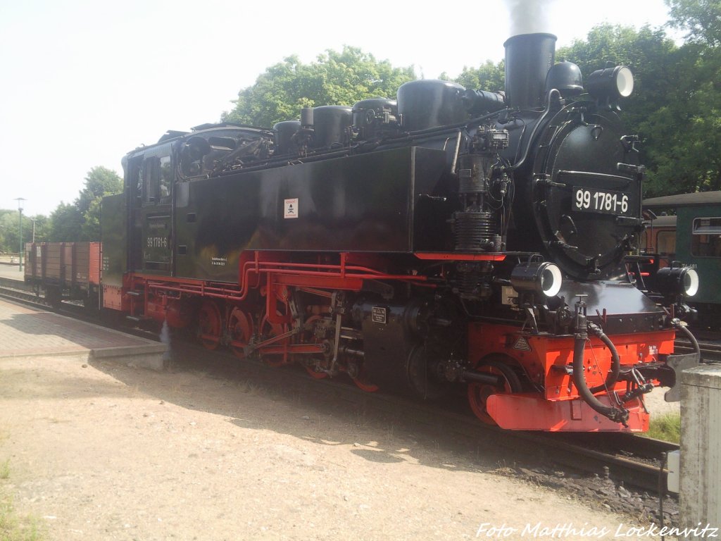 RBB 99 1781 beim Abkuppeln des Ow im Bahnhof Putbus am 27.7.13