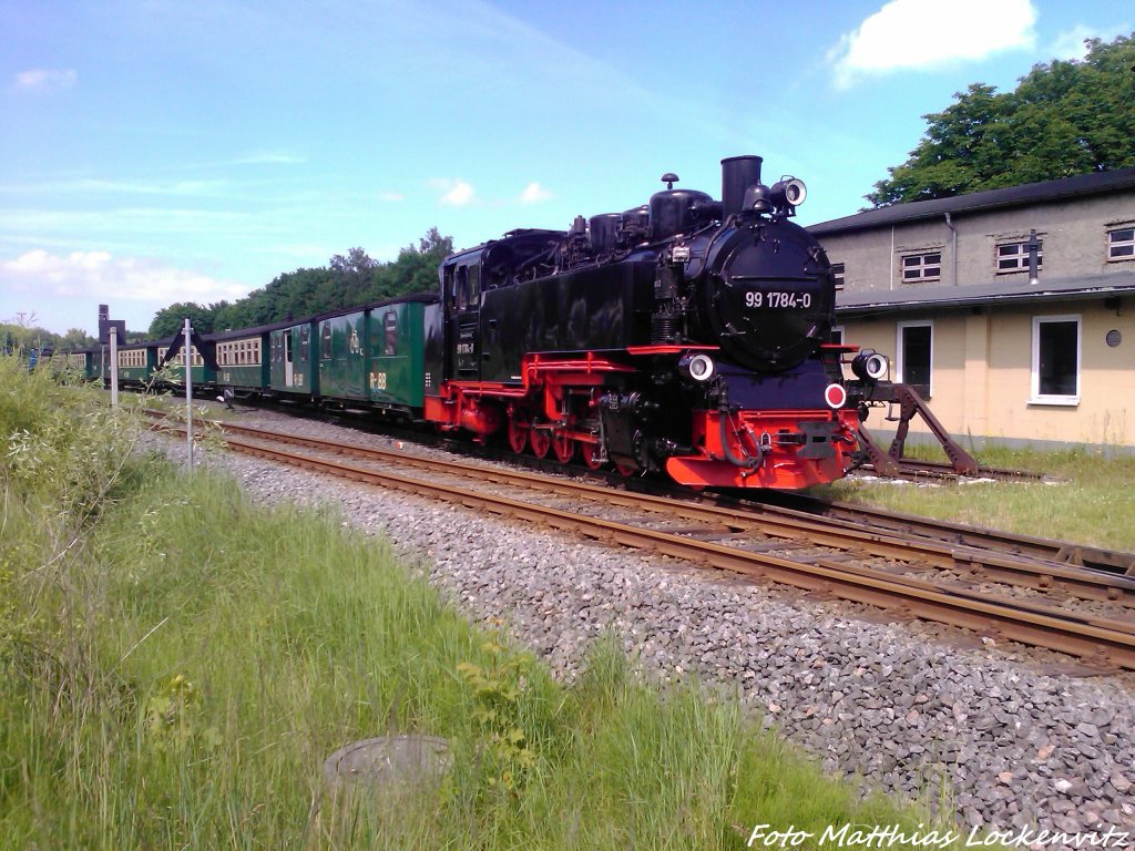 RBB 99 1784 als Schlusslicht bei der einfahrt in Putbus am 17.6.13