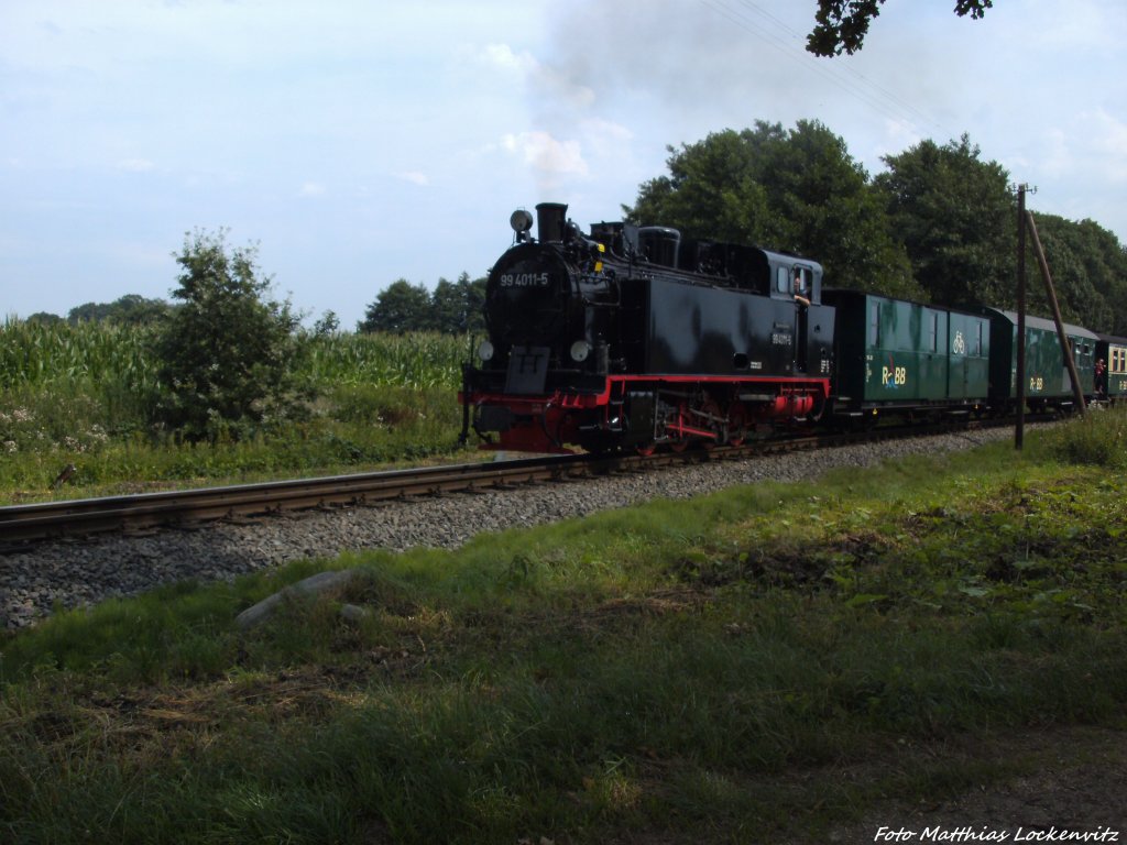 R�BB 99 4011-5 unterwegs nach Lauterbach Mole / Hier zwischen Beuchow & Putbus am 6.8.13 