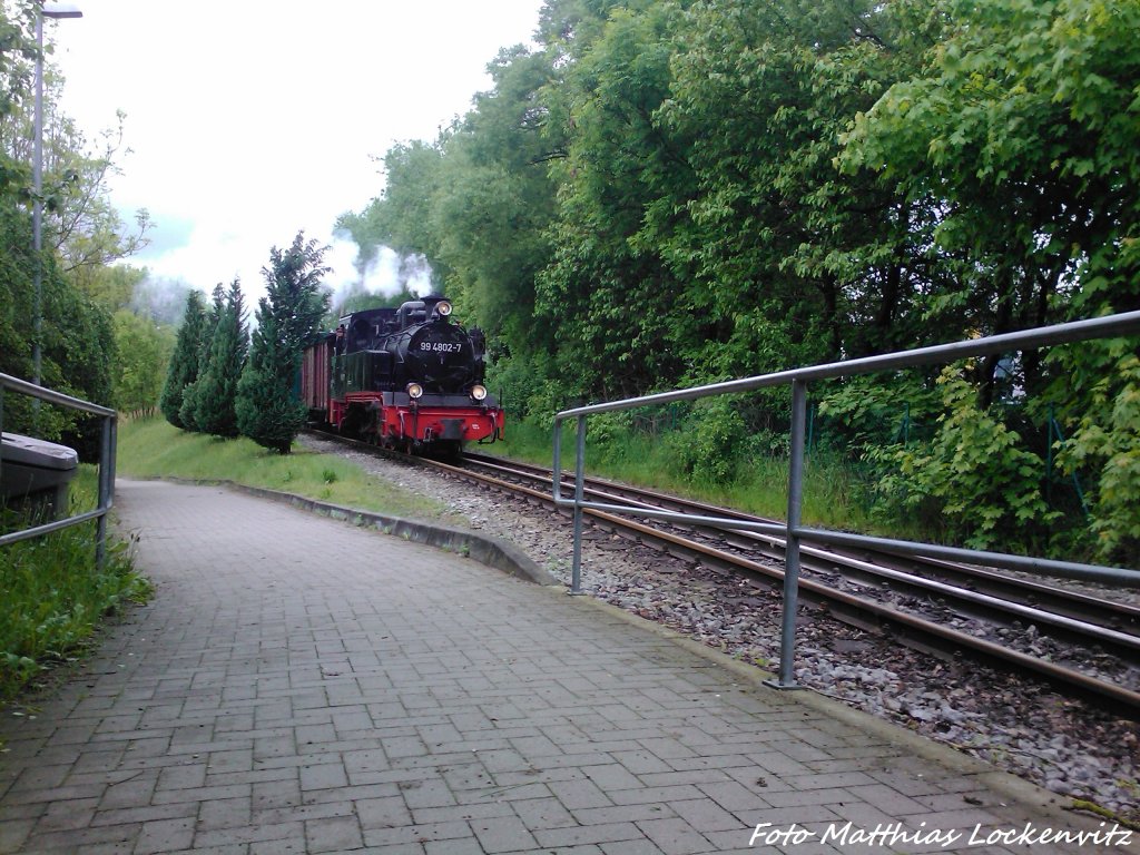 RBB 99 4802 bei der Einfahrt in den Endbahnhof Lauterbahc Mole am 26.5.13