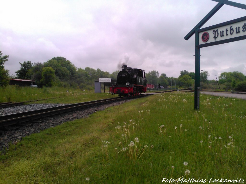 RBB 99 4802 unterwegs zum Personenzug in Putbus am 26.5.13