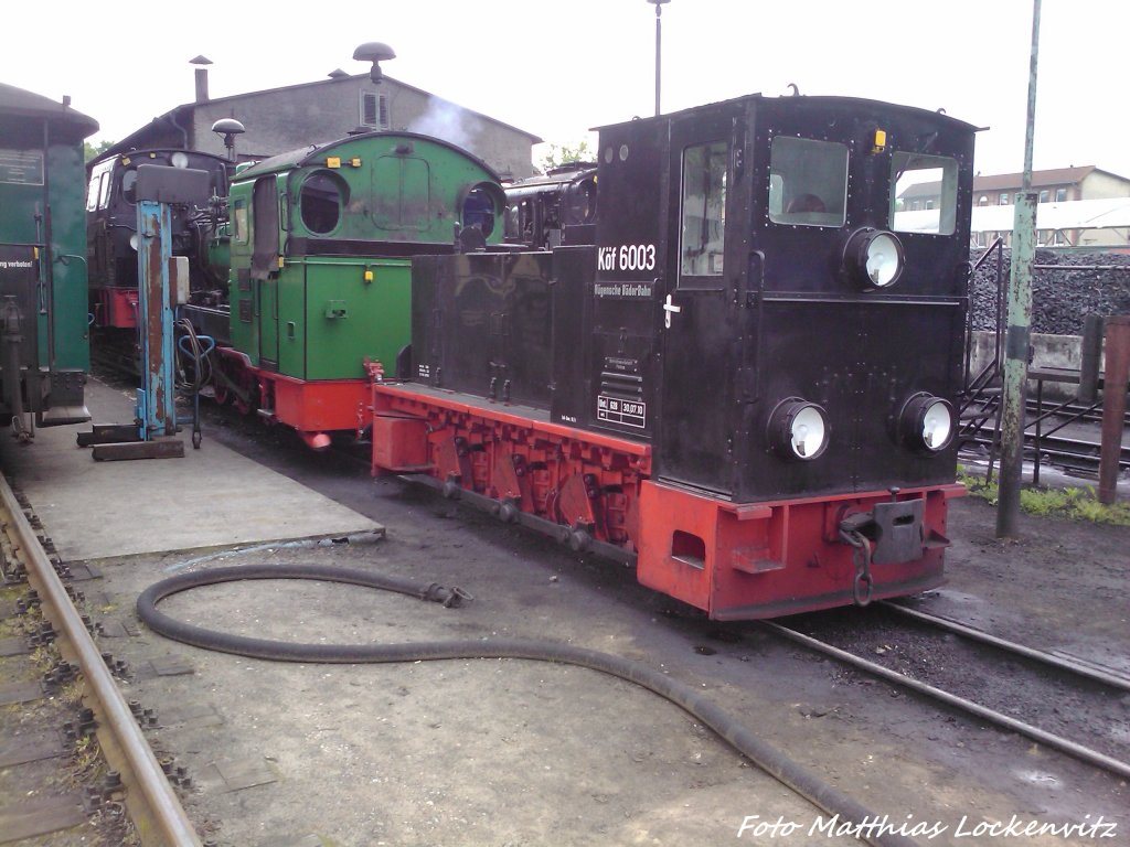 RBB Kf 6003 & Mh 52 im Kleinbahn BW Putbus abgestellt am 29.5.13