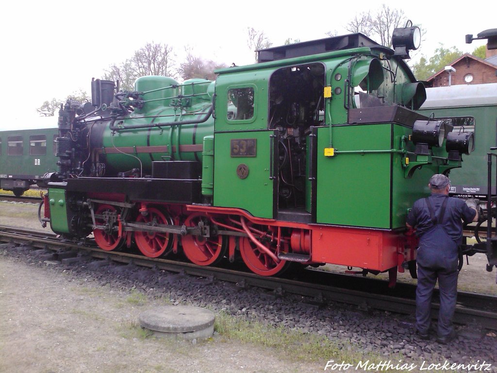 RBB Mh 53 wird vom Zug getrennt in Putbus am 10.5.13