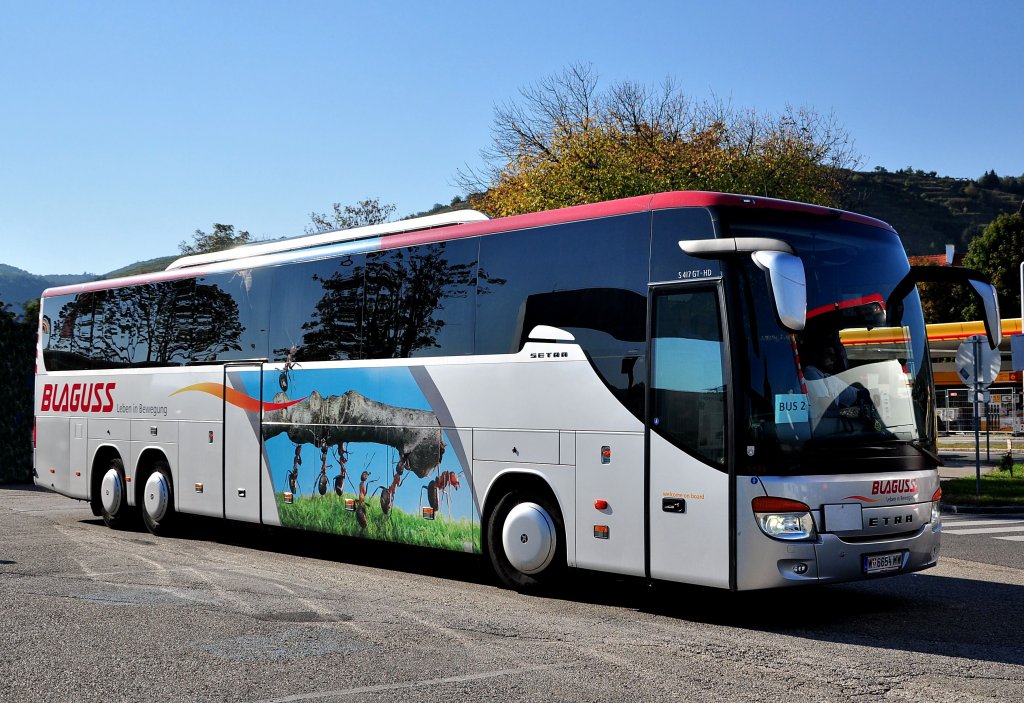 SETRA S417 GT-HD von BLAGUSS aus Wien im September 2012 in Krems gesehen.