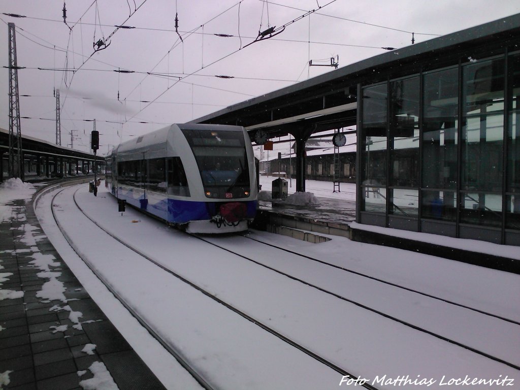 UBB GTW 2/6 bei Der Ausfahrt aus Stralsund Hbf nach Barth am 21.3.13 