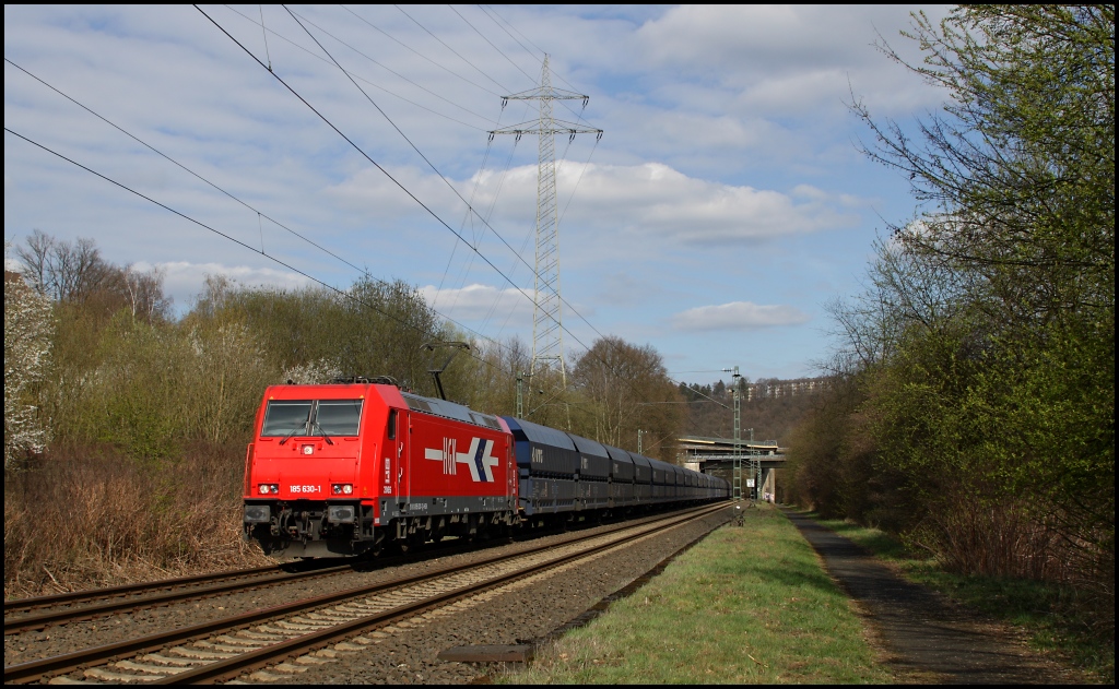 Variante II. 185 630 der HGK am 01.04.12 in der Nhe von Siegen