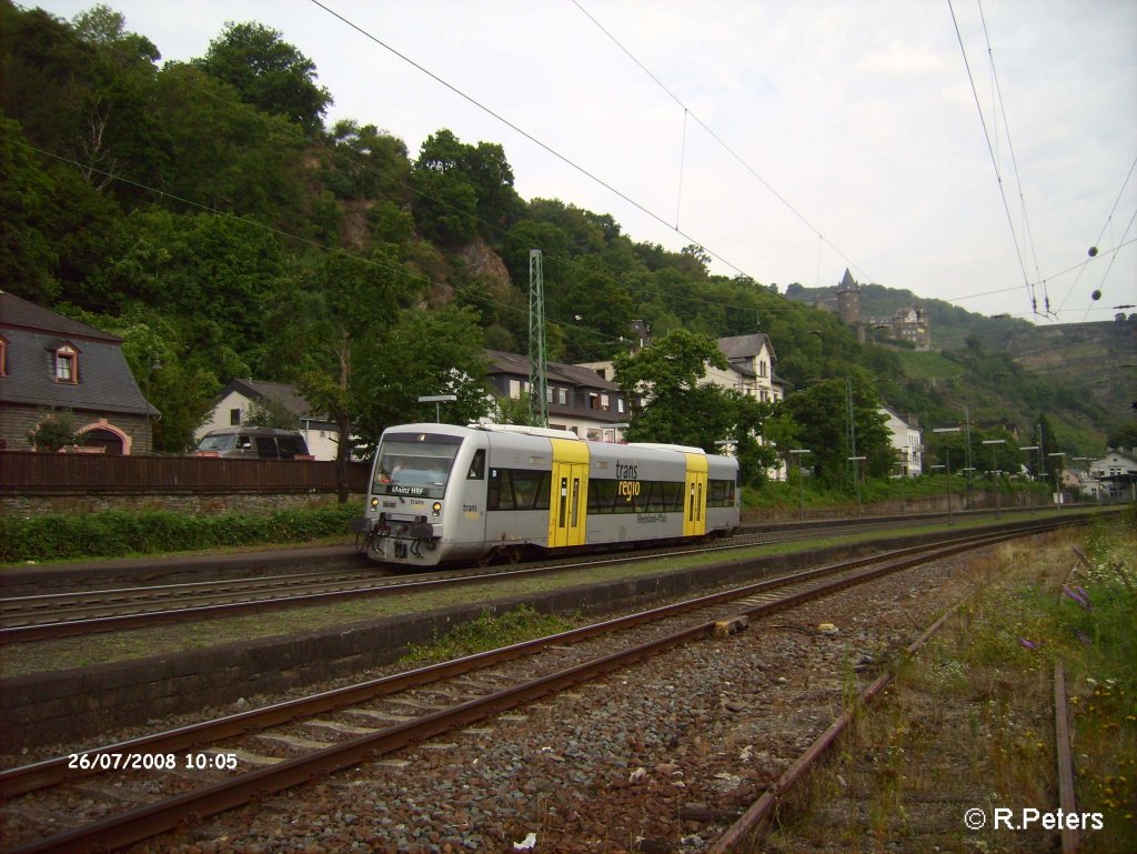 VT013 verlsst bacharach auf dem Weg nach Mainz. 26.07.08