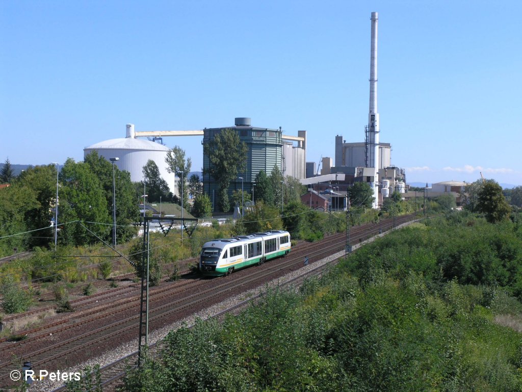 VT05 fhrt in Regensburg mit einer VBG Regensburg ein. 09.09.08 