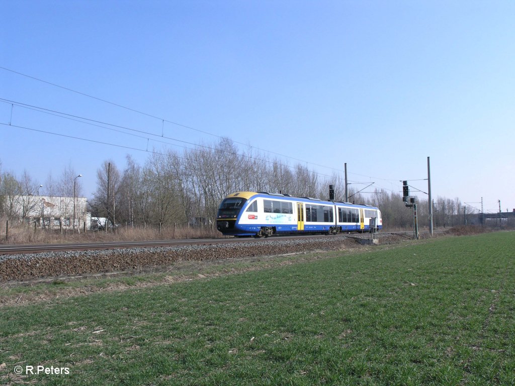 VT615 als MRB80275 Leipzig - Bitterfeld bei Podelwitz. 29.03.11