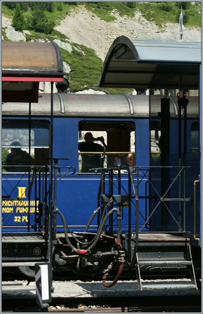 Whrend dem kurzen Aufenthalt in Gletsch hat man Zeit fr ein Foto.
(05.08.2013)