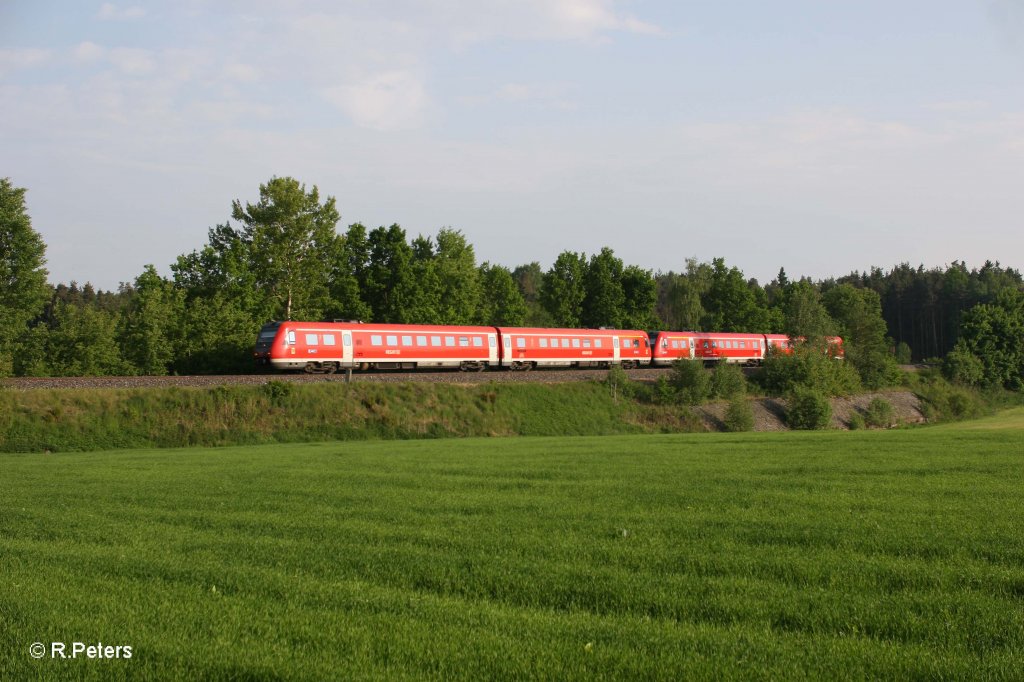 Zwei 612er als RE3698 Regensburg - Gera bei Wiesau. 22.05.12