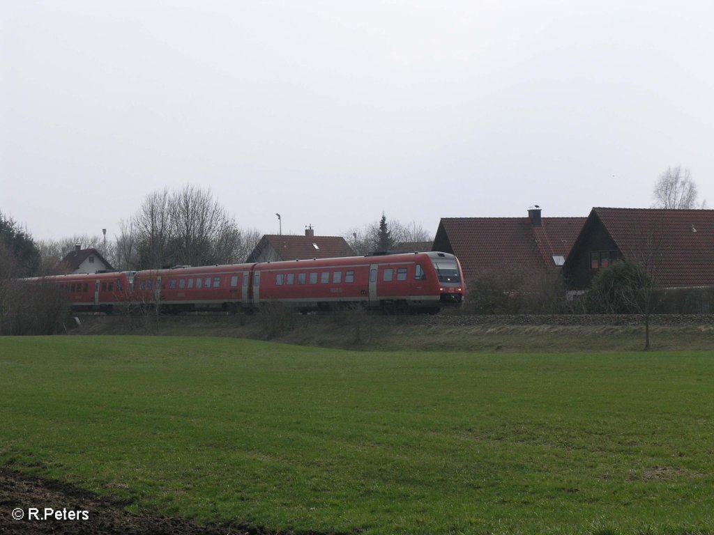 Zwei 612er verlassen Memmingen in Richtung Ulm. 05.04.09