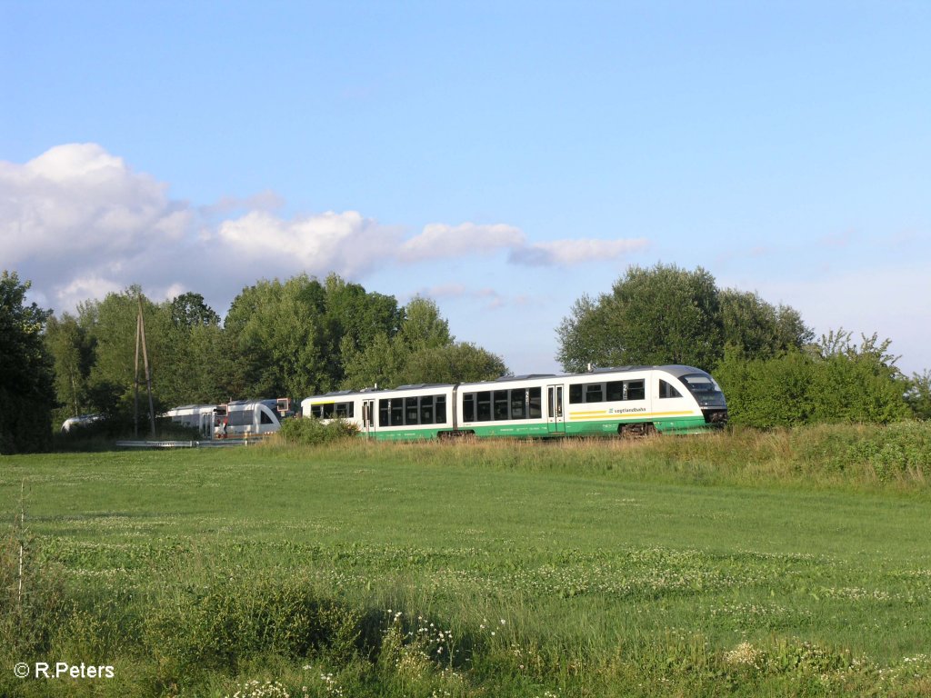 Zwei VT's auf dem Weg nach Hof bei Schnfeld. 15.07.09