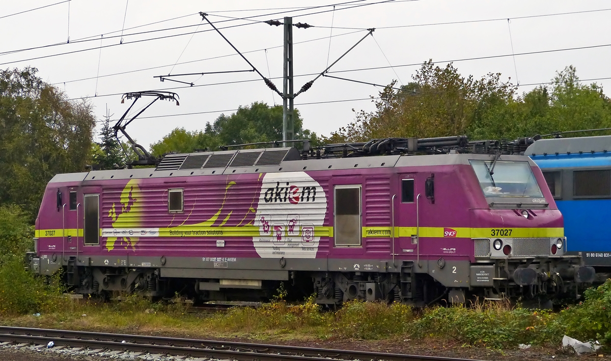 . Die AKIEM Prima BB 37027 (91 87 0037 027-6 F-AKIEM) war am 08.10.2014 im Hauptbahnhof von Emden abgestellt. (Hans)