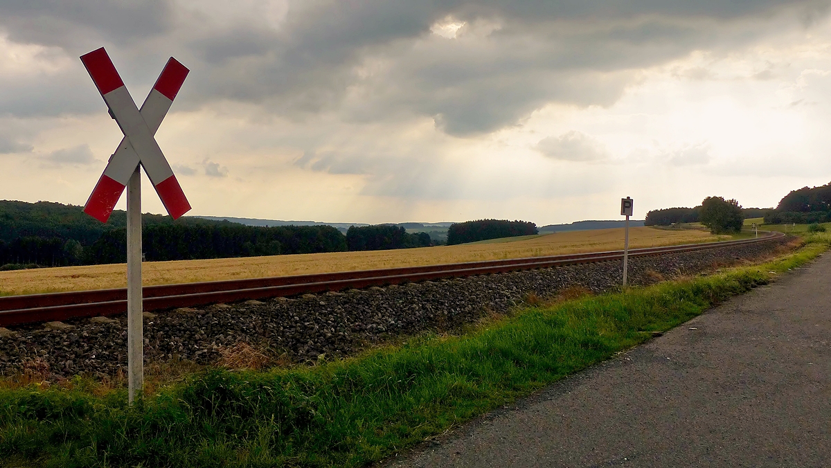 . Die Oberwesterwaldbahn zwischen Hachenburg und Ingelbach leider ohne Zug, dafr aber mit Bombenstimmung. 27.06.2015 (Jeanny)