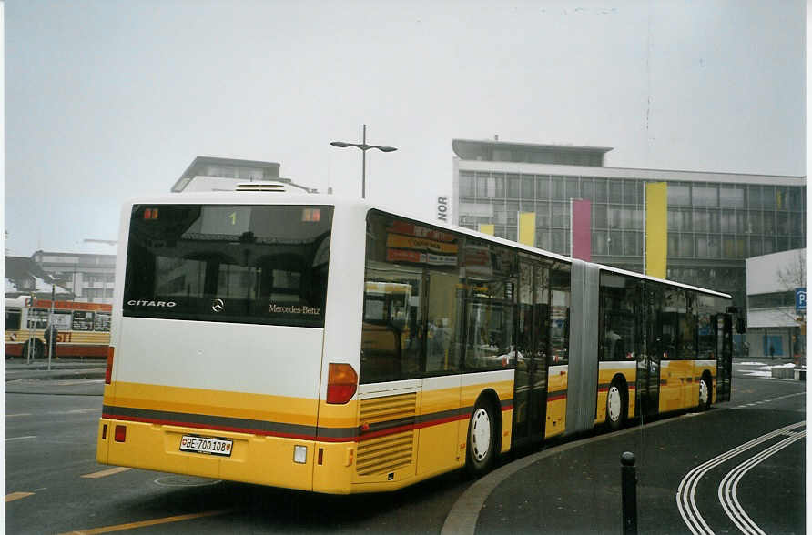 (082'836) - STI Thun - Nr. 108/BE 700'108 - Mercedes am 31. Januar 2006 beim Bahnhof Thun