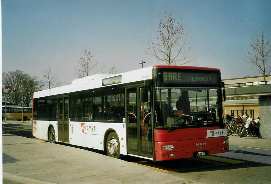 (084'020) - TRAVYS Yverdon - VD 360'489 - MAN am 19. Mrz 2006 beim Bahnhof Yverdon