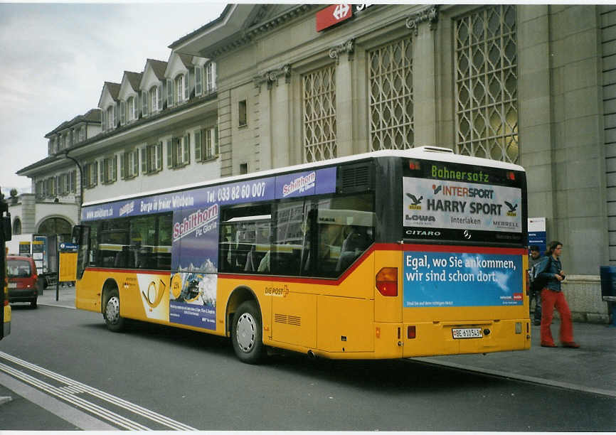 (085'206) - PostAuto Bern - BE 610'543 - Mercedes (ex P 25'381) am 18. Mai 2006 beim Bahnhof Thun