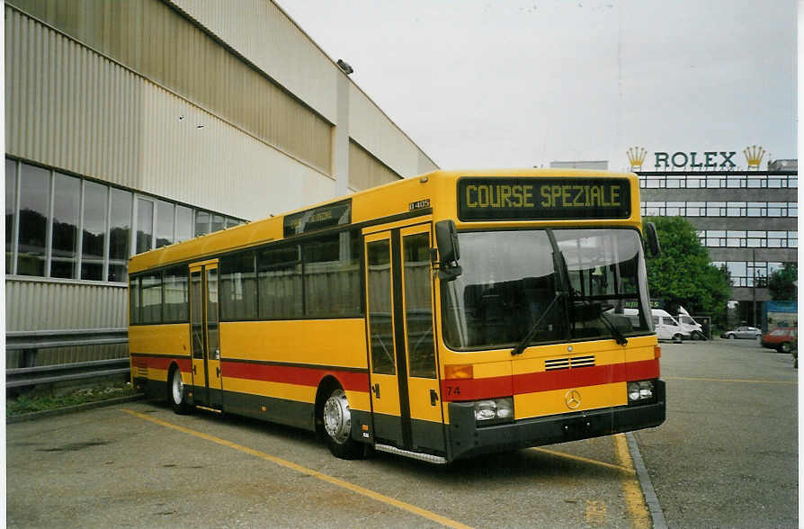 (085'229) - Lathion, Sion - Nr. 74 - Mercedes (ex AAGL Liestal Nr. 74) am 20. Mai 2006 in Biel, Rattinbus