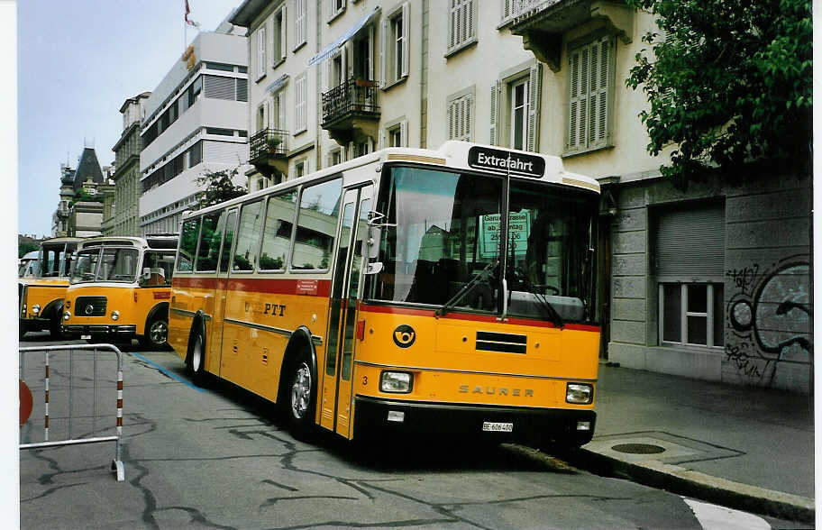 (087'020) - Kolb&Binggeli, Matten - Nr. 3/BE 606'400 - Saurer/R&J (ex Schmocker, Stechelberg Nr. 3; ex Nr. 1; ex Gertsch, Stechelberg Nr. 1) am 25. Juni 2006 in Bern, Museum fr Kommunikation