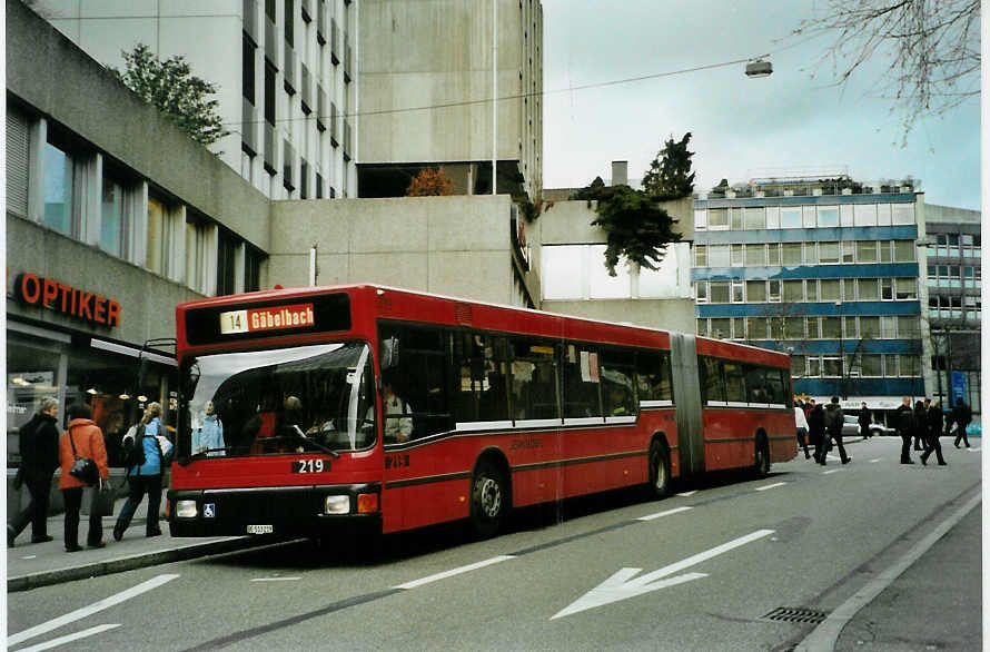 (091'922) - Bernmobil, Bern - Nr. 219/BE 513'219 - MAN am 12. Februar 2007 in Bern, City West