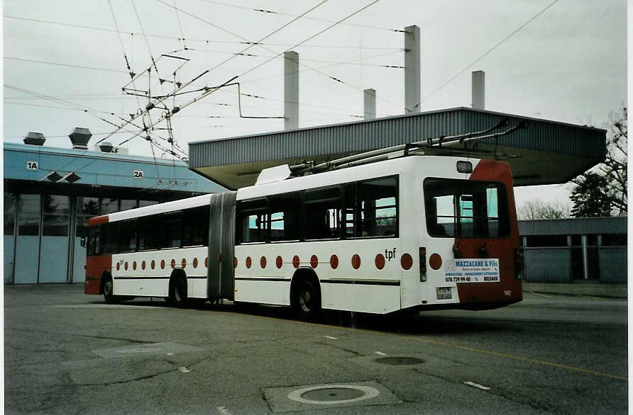 (092'033) - TPF Fribourg - Nr. 502/FR 300'406 - Volvo/Hess Gelenkduobus (ex TF Fribourg Nr. 102) am 17. Februar 2007 in Fribourg, Garage