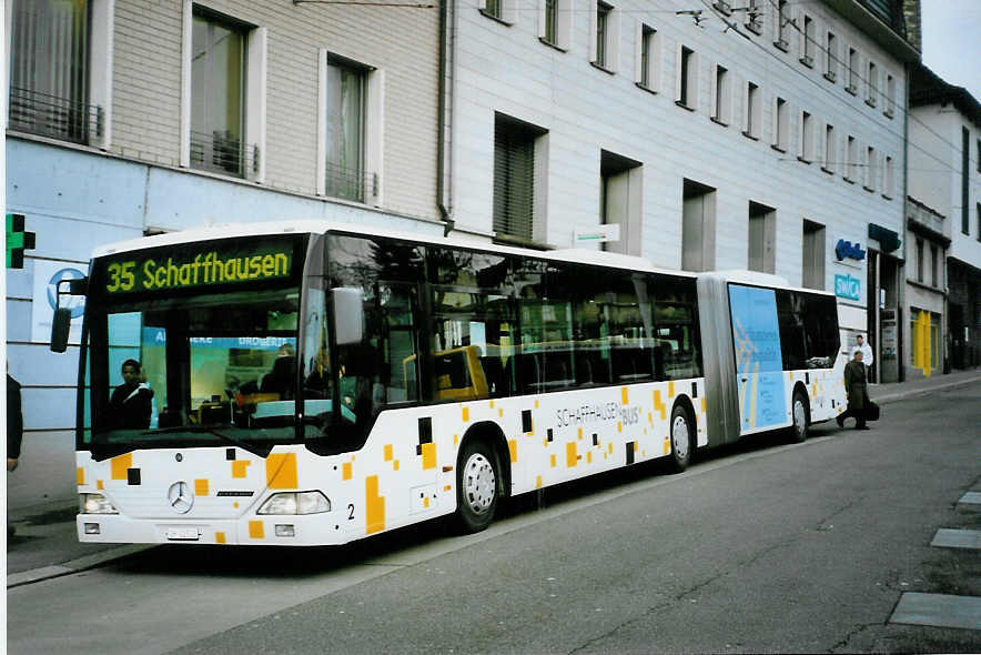 (093'312) - SB Schaffhausen - Nr. 2/SH 12'502 - Mercedes am 22. Mrz 2007 beim Bahnhof Schaffhausen