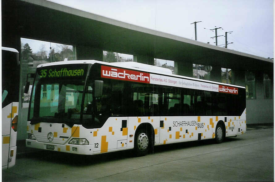 (093'320) - SB Schaffhausen - Nr. 12/SH 54'312 - Mercedes am 22. Mrz 2007 beim Bahnhof Schaffhausen