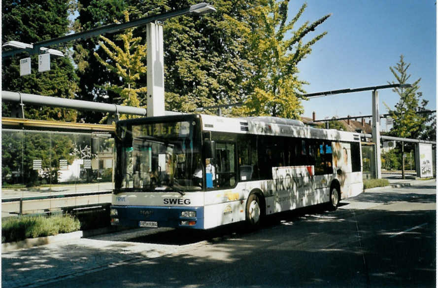 (097'019) - SWEG Lahr - FR-H 9384 - MAN am 6. August 2007 beim Bahnhof Lrrach