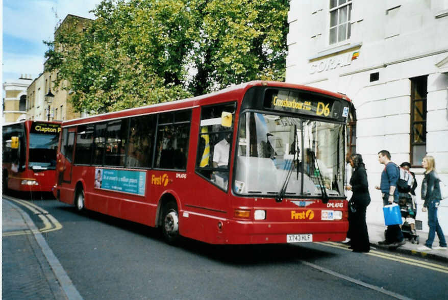 (099'036) - First - Nr. DML 41'743/X 743 HLF - Dennis am 25. September 2007 in London, Hackney